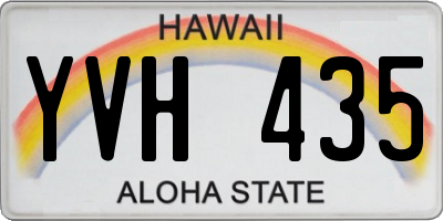 HI license plate YVH435