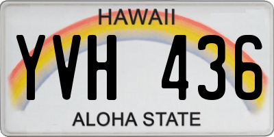 HI license plate YVH436