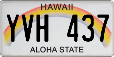 HI license plate YVH437