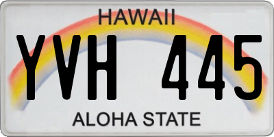 HI license plate YVH445