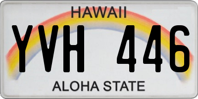 HI license plate YVH446