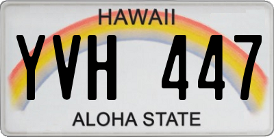 HI license plate YVH447