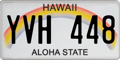 HI license plate YVH448