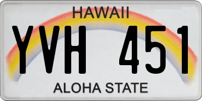 HI license plate YVH451