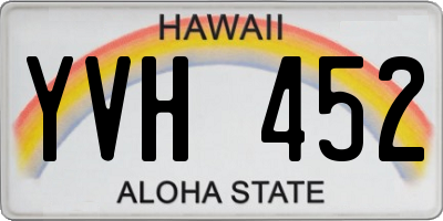 HI license plate YVH452