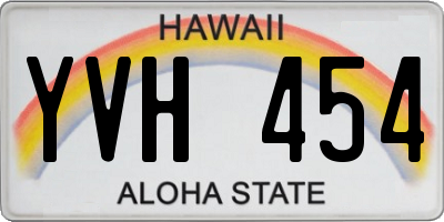 HI license plate YVH454