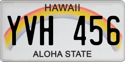 HI license plate YVH456