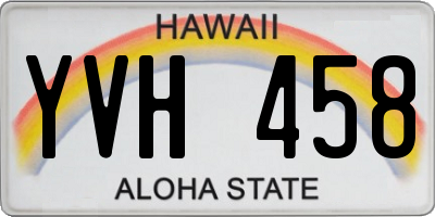 HI license plate YVH458
