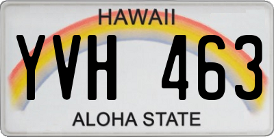 HI license plate YVH463