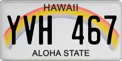 HI license plate YVH467
