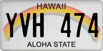 HI license plate YVH474