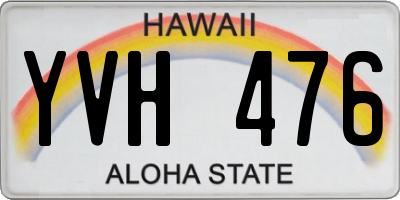 HI license plate YVH476
