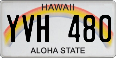 HI license plate YVH480