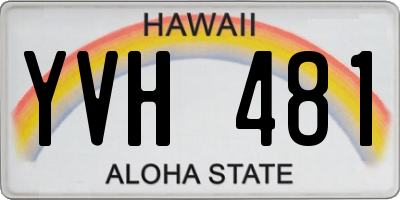 HI license plate YVH481