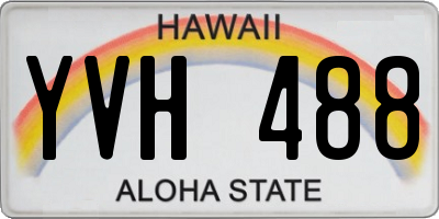 HI license plate YVH488