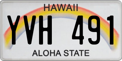 HI license plate YVH491