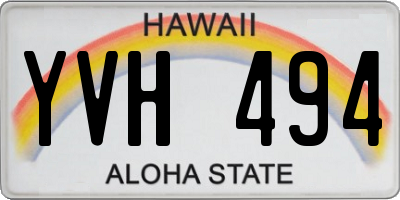 HI license plate YVH494