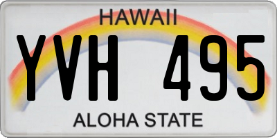 HI license plate YVH495