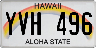 HI license plate YVH496