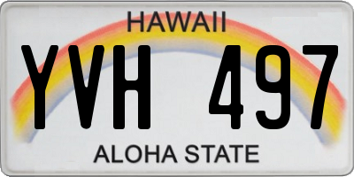 HI license plate YVH497