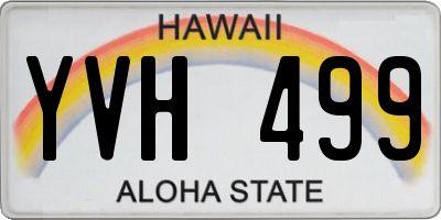 HI license plate YVH499