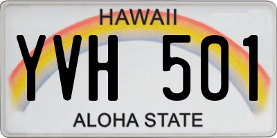 HI license plate YVH501