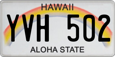 HI license plate YVH502