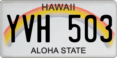 HI license plate YVH503