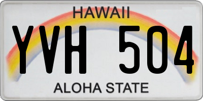 HI license plate YVH504