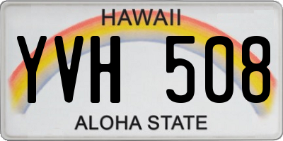 HI license plate YVH508
