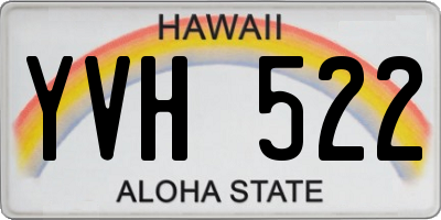 HI license plate YVH522