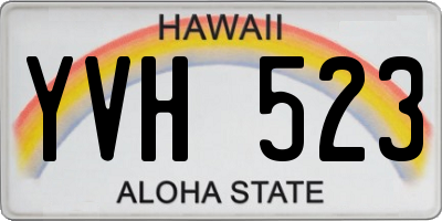 HI license plate YVH523