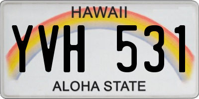 HI license plate YVH531