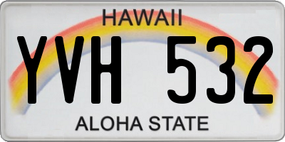 HI license plate YVH532