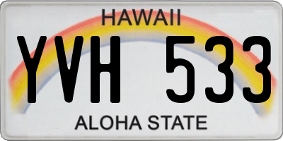 HI license plate YVH533