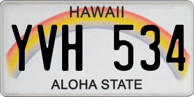 HI license plate YVH534