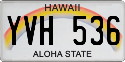 HI license plate YVH536