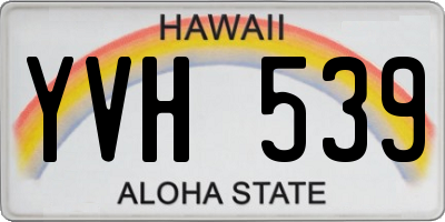HI license plate YVH539