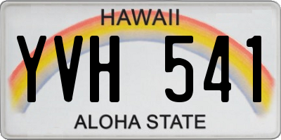 HI license plate YVH541
