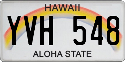 HI license plate YVH548
