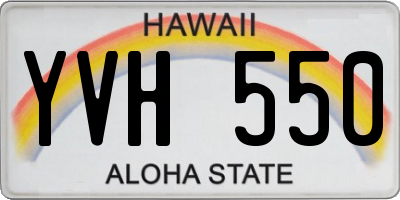 HI license plate YVH550