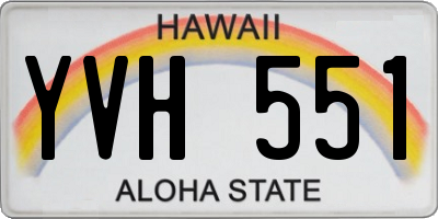HI license plate YVH551