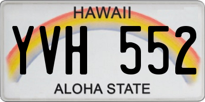 HI license plate YVH552