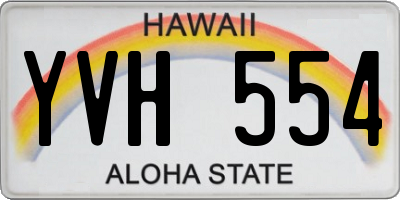 HI license plate YVH554