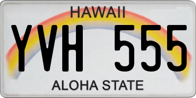 HI license plate YVH555
