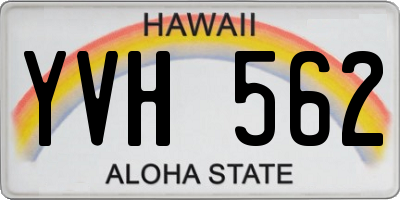 HI license plate YVH562