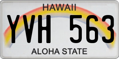 HI license plate YVH563
