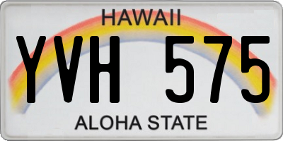 HI license plate YVH575