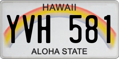 HI license plate YVH581