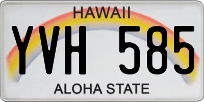 HI license plate YVH585